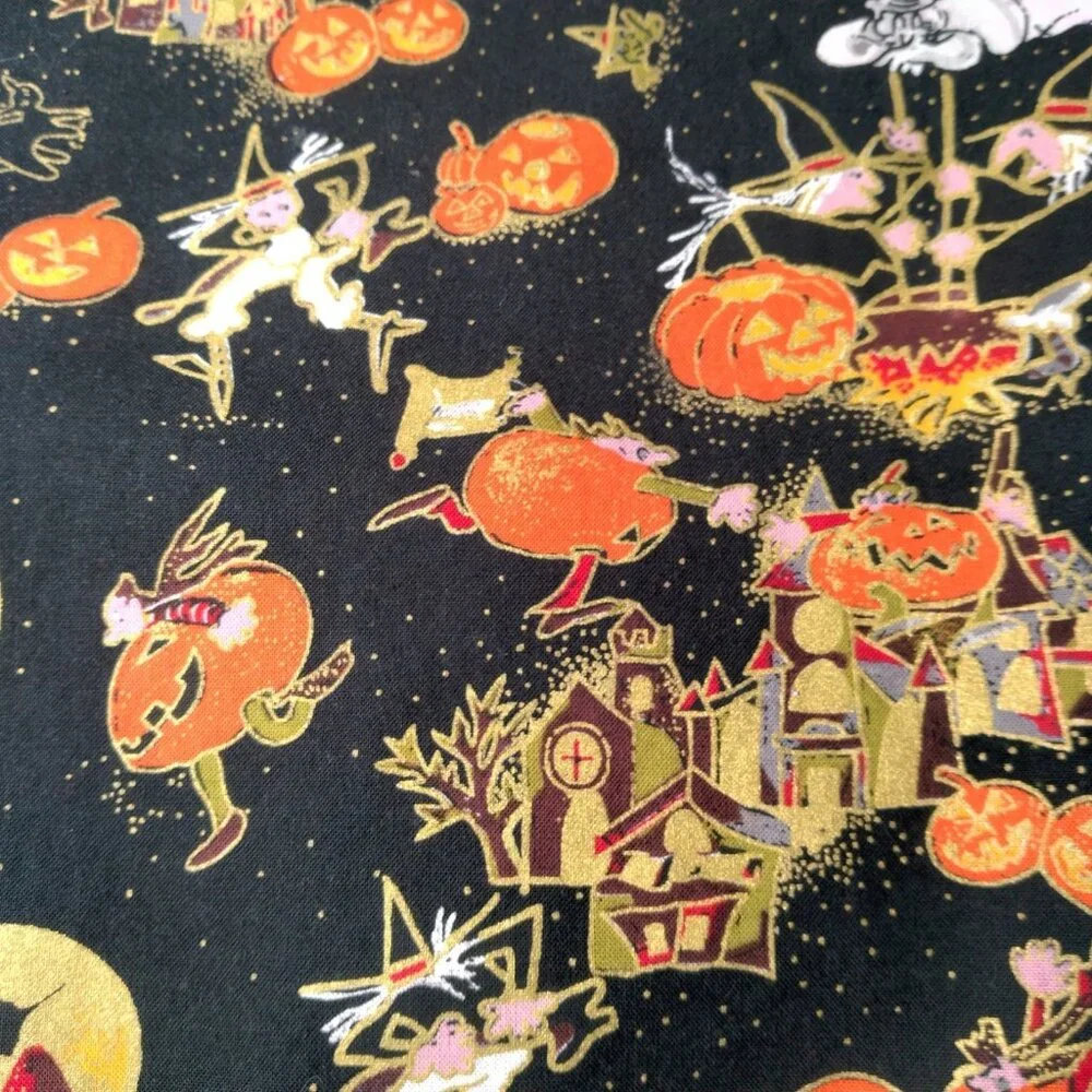 Vintage 1990s Halloween Vest Women Large Black Pumpkin Witch Ghost Novelty - Picture 13 of 16